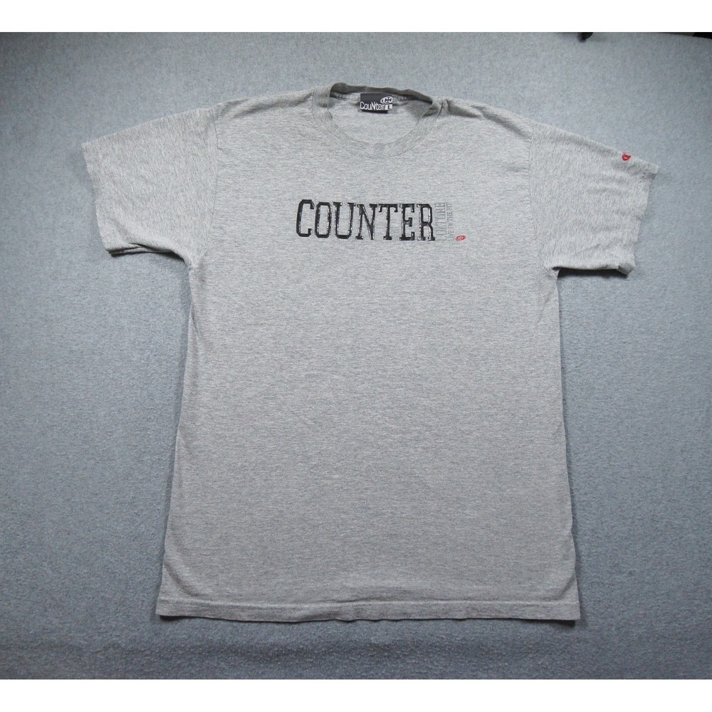 Vintage Counter Culture Shirt Mens Large Gray Skate Streetwear Graphic Tee Y2K